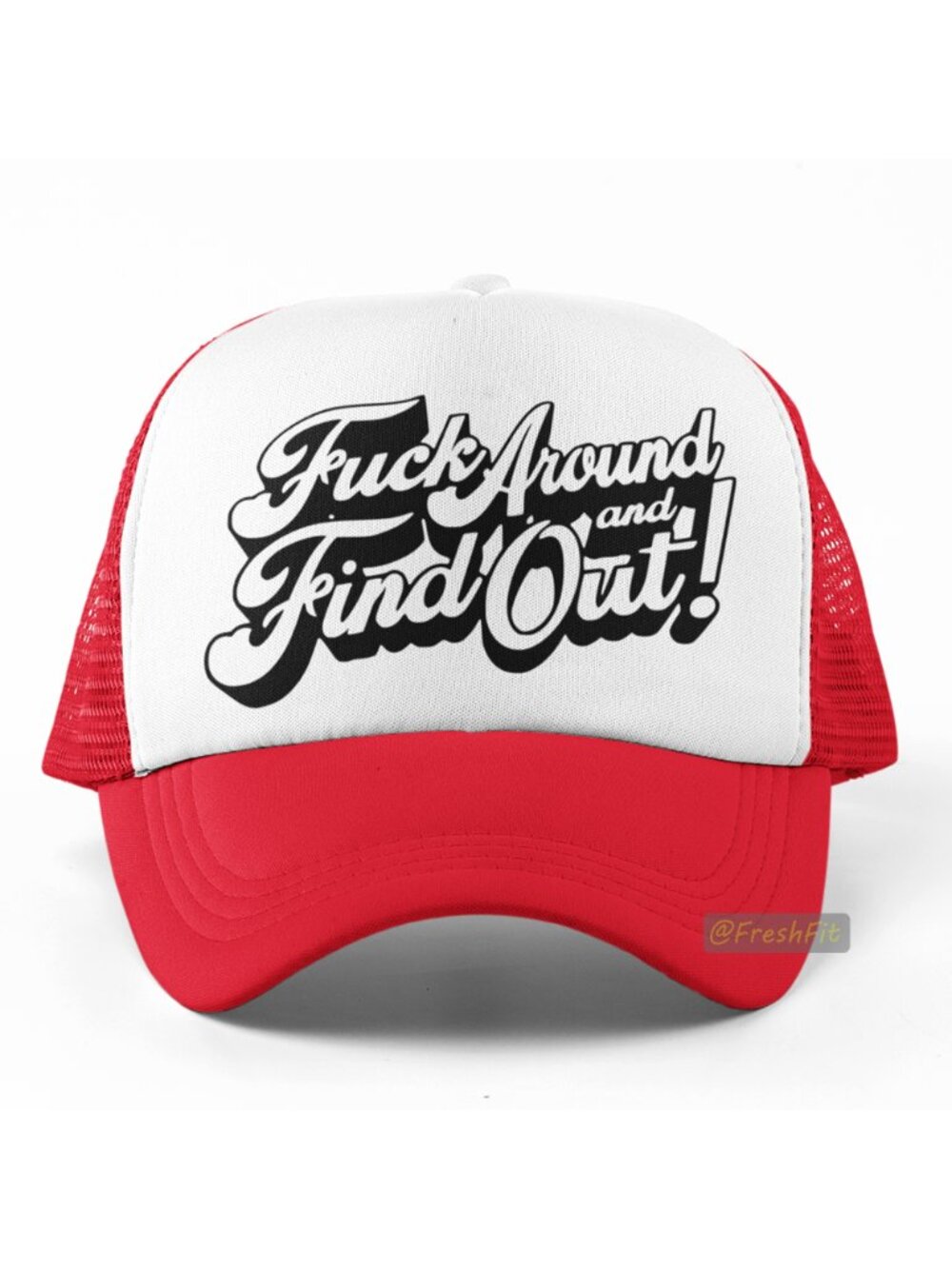 🆕Fck Around And Find Out Foam Trucker Hat Mesh Snapback Cap Red/White